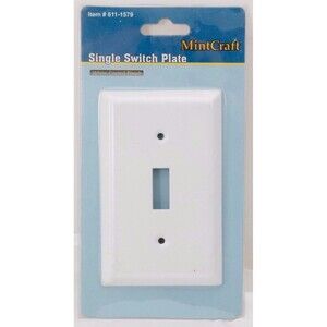 MintCraft Metal Single Switch Wall Plate White Coated Finish Lot of 3
